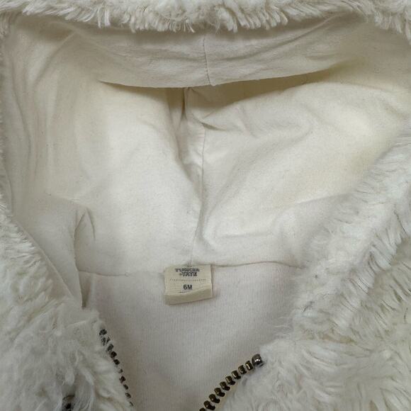 Tucker & Tate Baby Girls 6M Faux Fur Jacket Cream Pink Hooded Coat - Picture 6 of 8